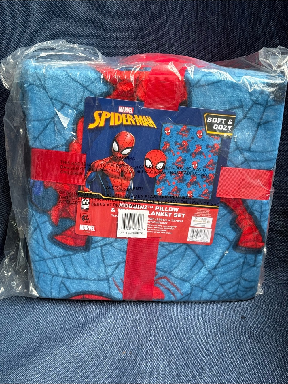 Marvel Spider-Man Travel Blanket Pillow Set Jay Franco Kids Soft Fleece NWT